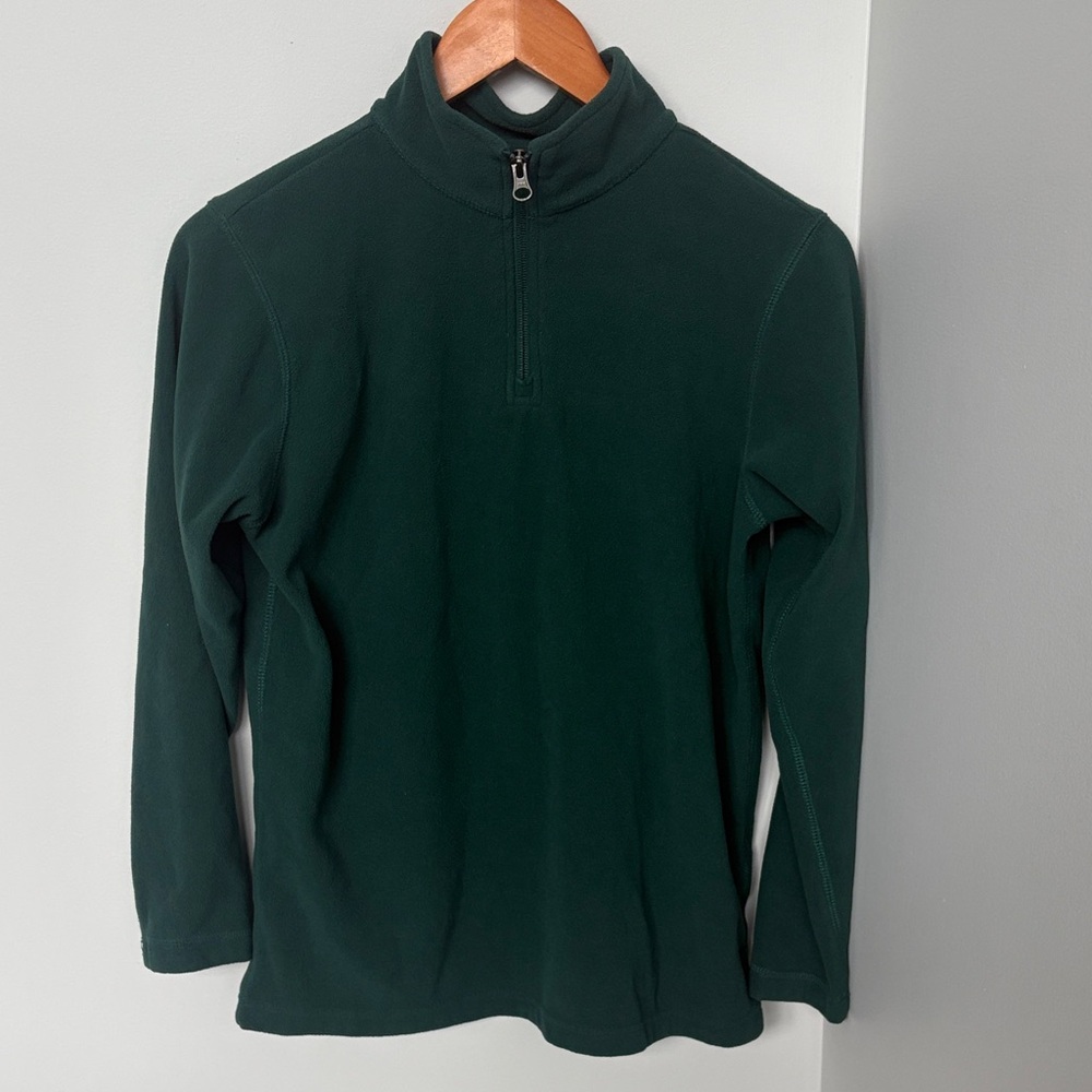 Lands' End Youth Forest Green Quarter-Zip Fleece